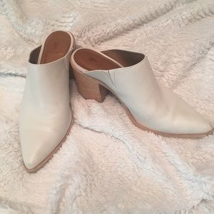 Frye heeled slip ons